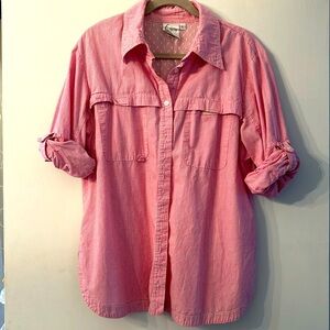 Finley Large red @ white gingham long sleeve vented fishing shirt